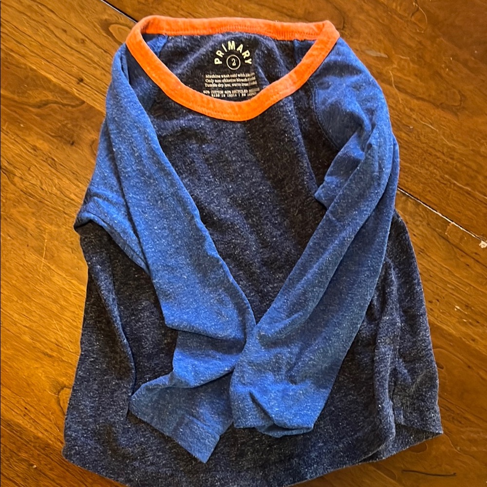 Primary Blue and Orange Long Sleeve Shirt
